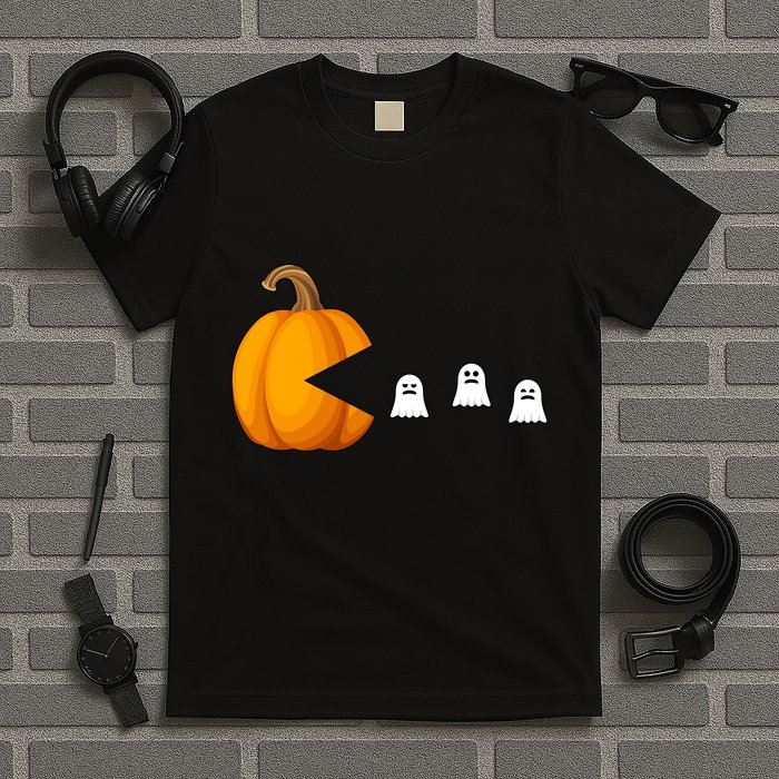 Pumpkin Ghosts Retro Pic Elated T-Shirt