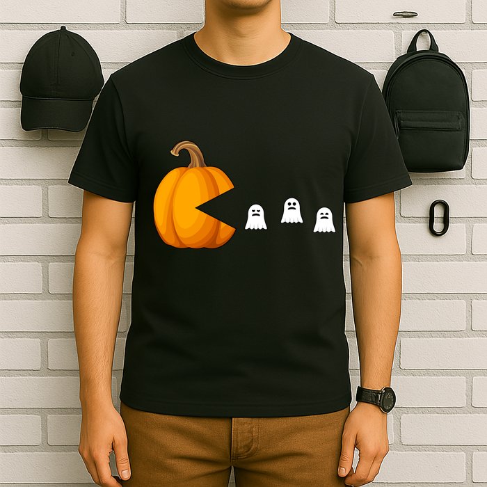 Pumpkin Ghosts Retro Pic Elated T-Shirt