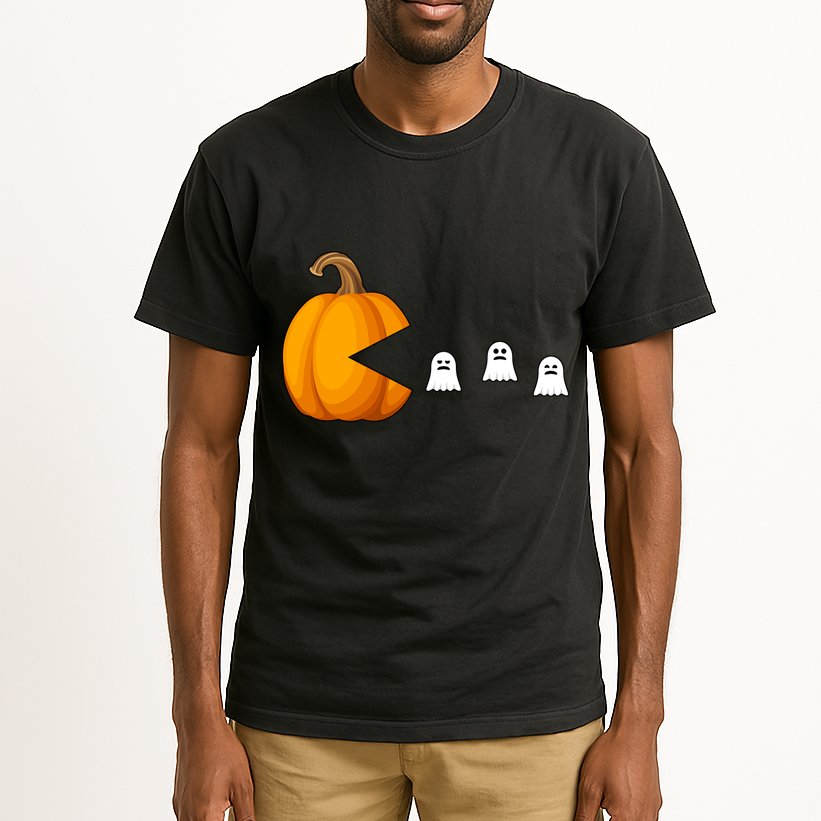Pumpkin Ghosts Retro Pic Elated Tall T-Shirt