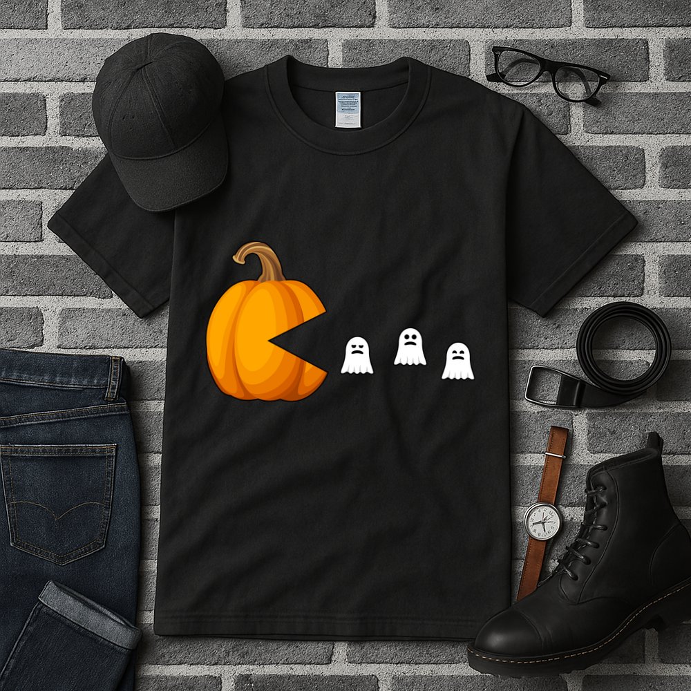 Pumpkin Ghosts Retro Pic Elated Tall T-Shirt