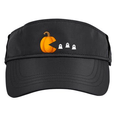 Pumpkin Ghosts Retro Pic Elated Adult Drive Performance Visor