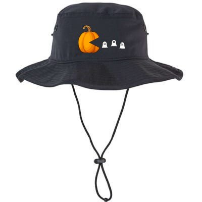 Pumpkin Ghosts Retro Pic Elated Bucket Hat