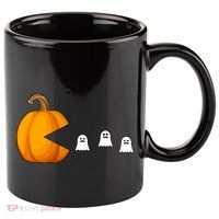 Pumpkin Ghosts Retro Pic Elated 11oz C Handle Ceramic Mug