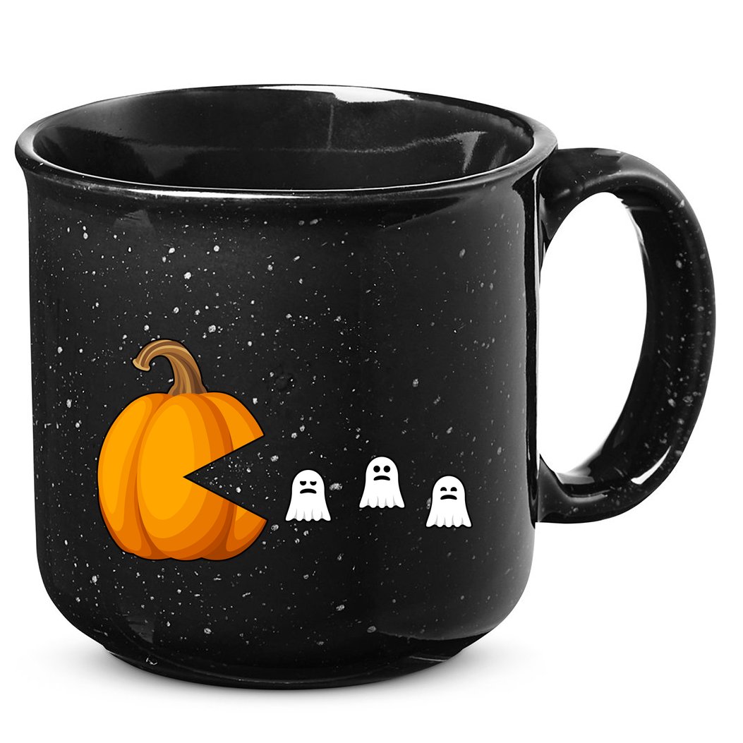 Pumpkin Ghosts Retro Pic Elated 15oz Campfire Ceramic Mug