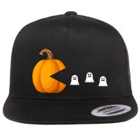 Pumpkin Ghosts Retro Pic Elated Flatbill Hat