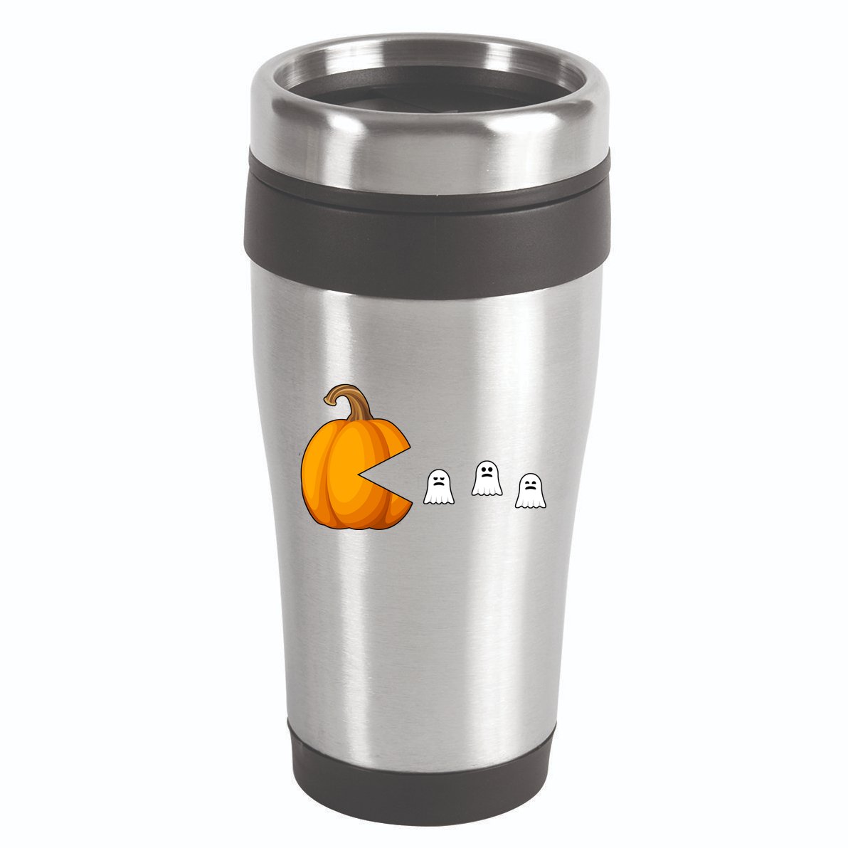 Pumpkin Ghosts Retro Pic Elated 16oz Travel Tumbler