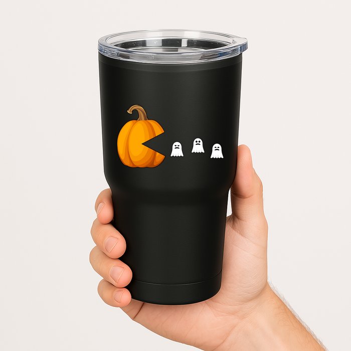 Pumpkin Ghosts Retro Pic Elated Tumbler