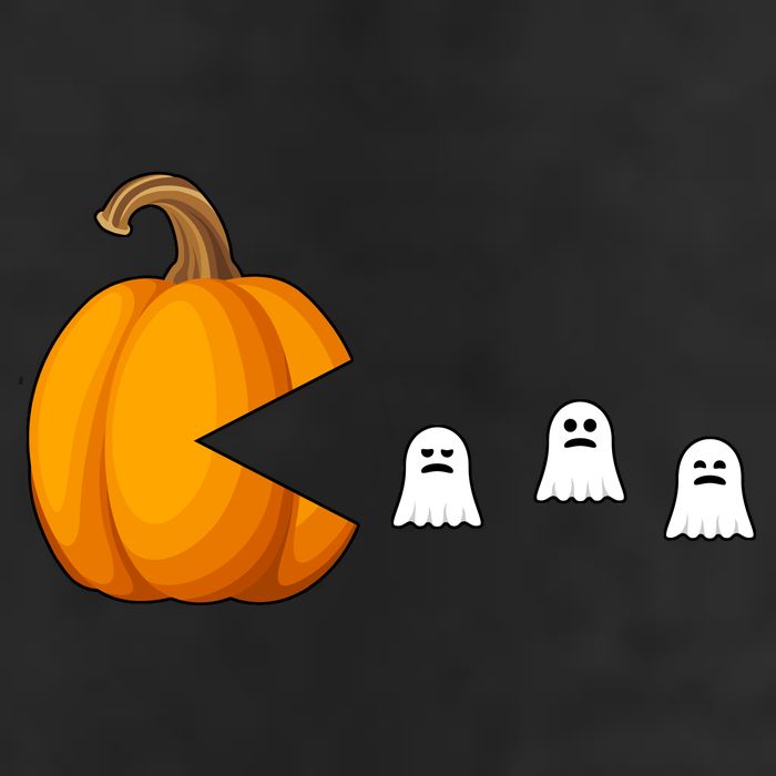 Pumpkin Ghosts Retro Pic Elated Tumbler