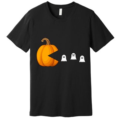 Pumpkin Ghosts Retro Pic Elated Premium T-Shirt