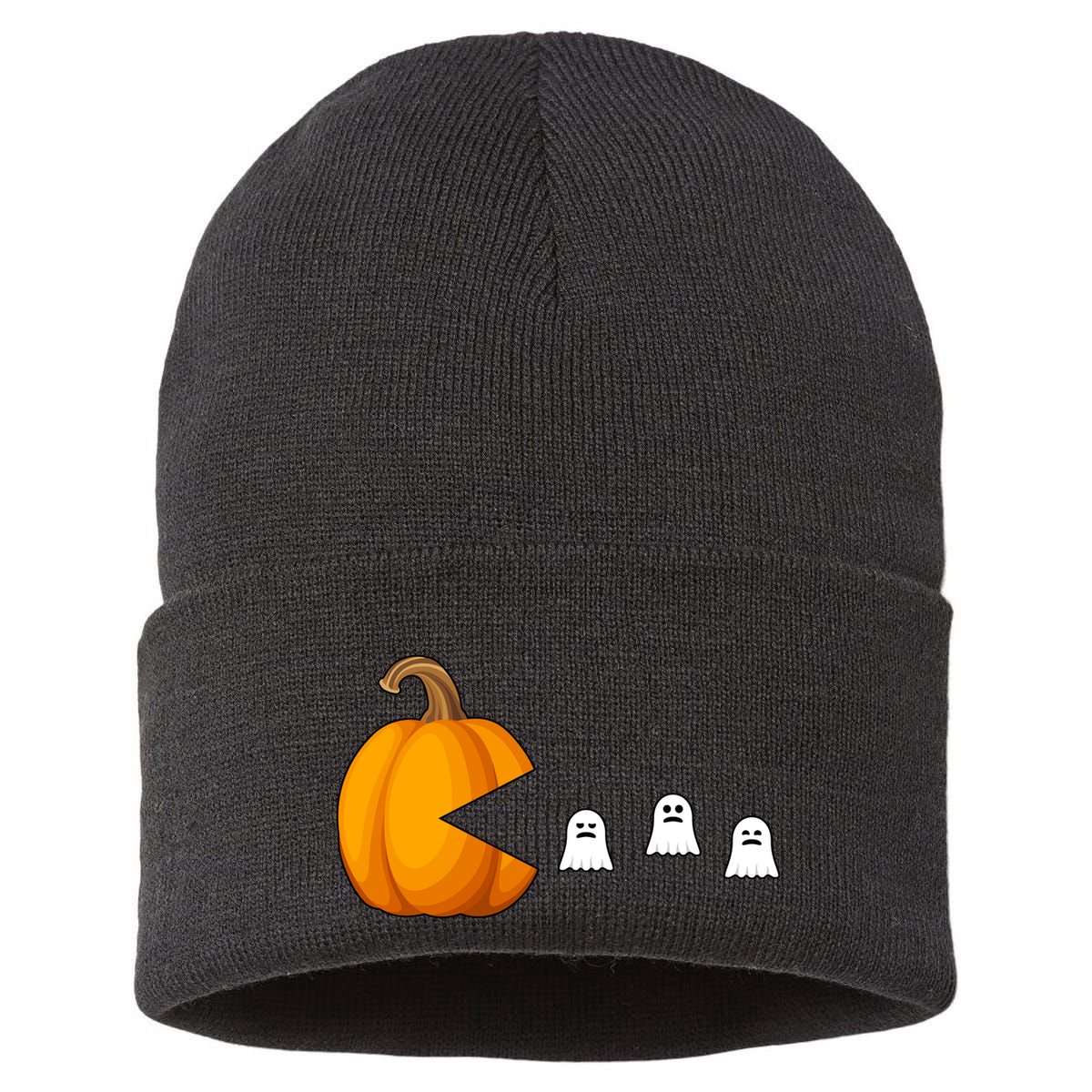 Pumpkin Ghosts Retro Pic Elated Sustainable Knit Beanie