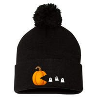 Pumpkin Ghosts Retro Pic Elated Pom Pom 12in Knit Beanie