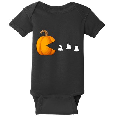Pumpkin Ghosts Retro Pic Elated Baby Bodysuit