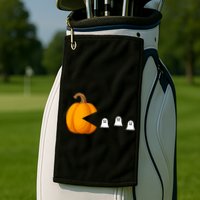 Pumpkin Ghosts Retro Pic Elated Golf Towel