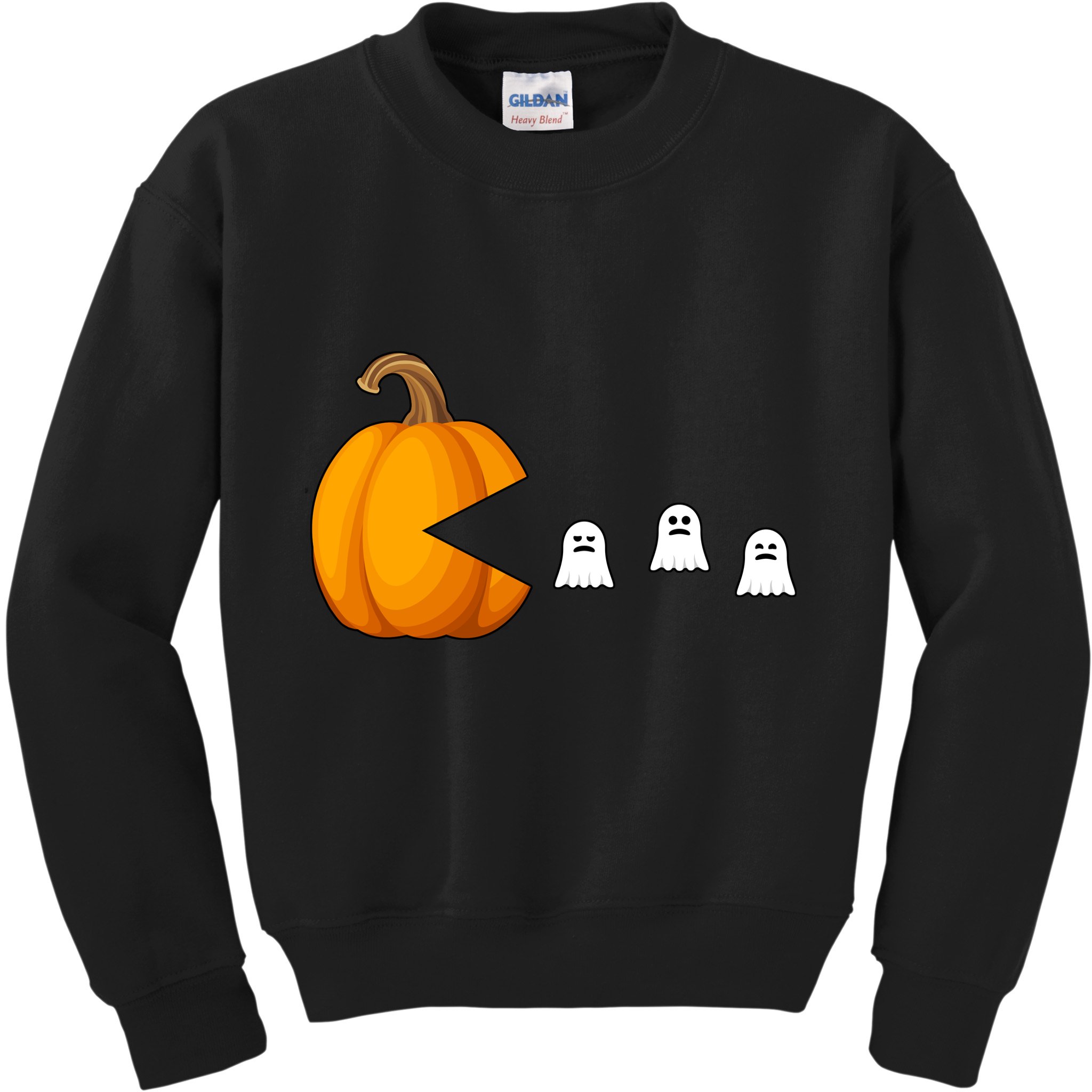Pumpkin Ghosts Retro Pic Elated Kids Sweatshirt