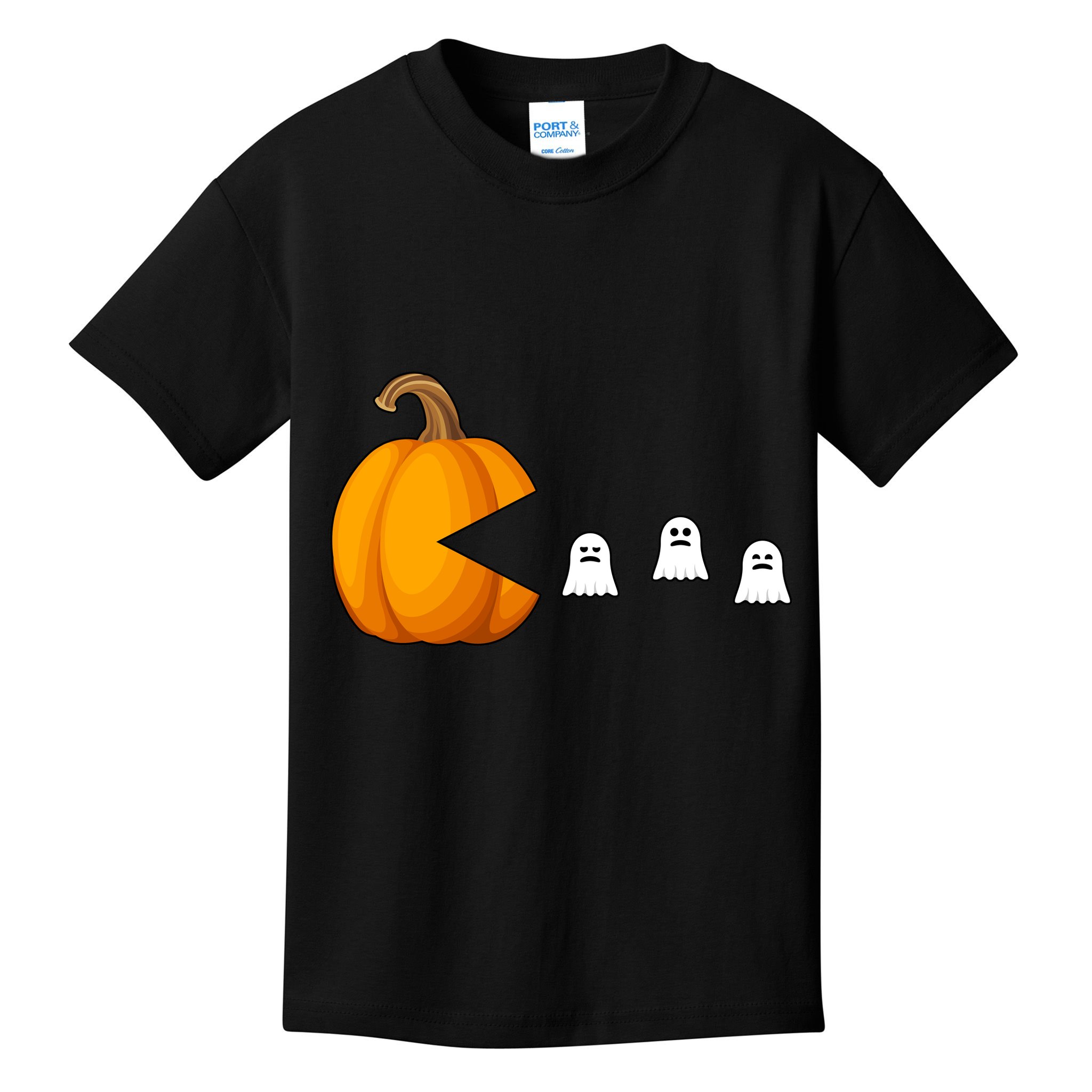 Pumpkin Ghosts Retro Pic Elated Kids T-Shirt