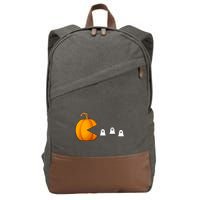 Pumpkin Ghosts Retro Pic Elated Cotton Canvas Backpack
