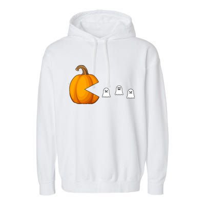 Pumpkin Ghosts Retro Pic Elated Garment-Dyed Fleece Hoodie