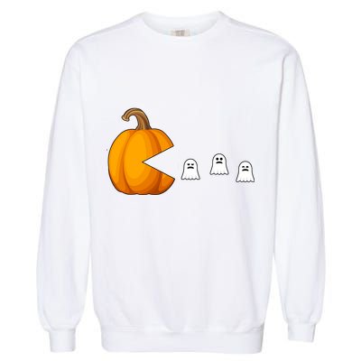 Pumpkin Ghosts Retro Pic Elated Garment-Dyed Sweatshirt