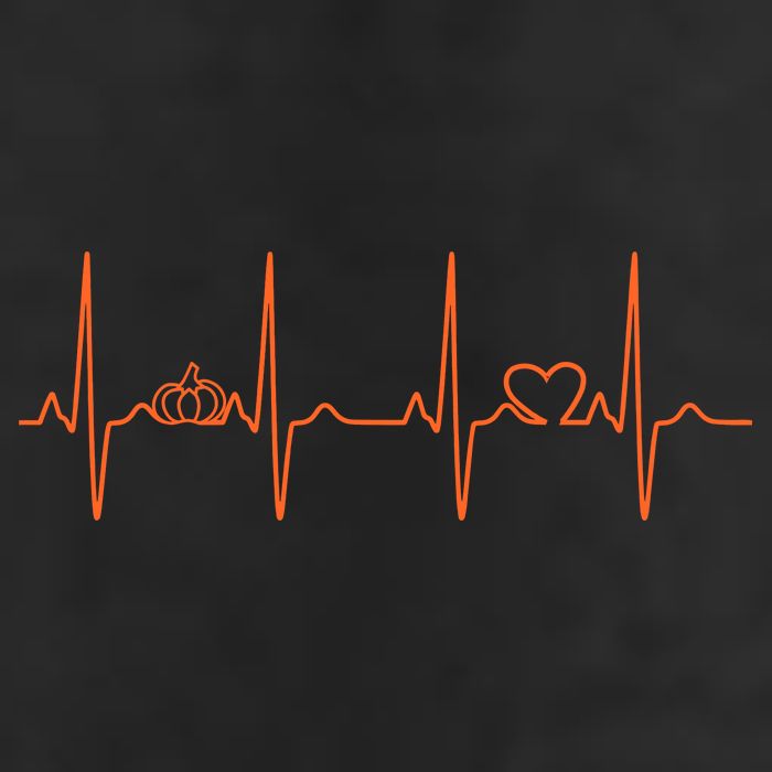 Pumpkin Halloween Heartbeat Pulse Trucker Hat