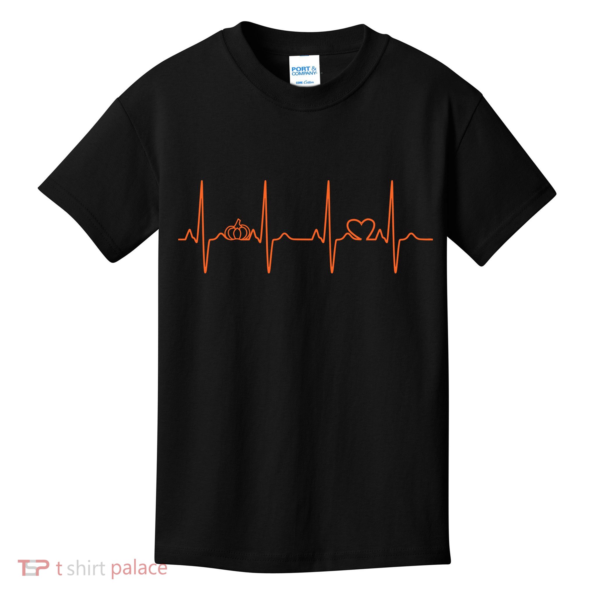 Pumpkin Halloween Heartbeat Pulse Kids T-Shirt