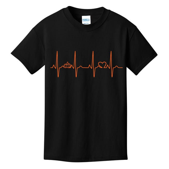 Pumpkin Halloween Heartbeat Pulse Kids T-Shirt