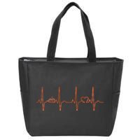 Pumpkin Halloween Heartbeat Pulse Zip Tote Bag