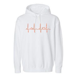 Pumpkin Halloween Heartbeat Pulse Garment-Dyed Fleece Hoodie