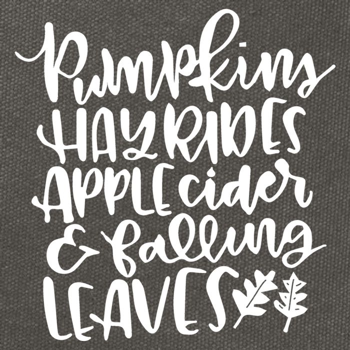 Pumpkin Hayrides Apple cider Falling Leaves Cotton Canvas Backpack