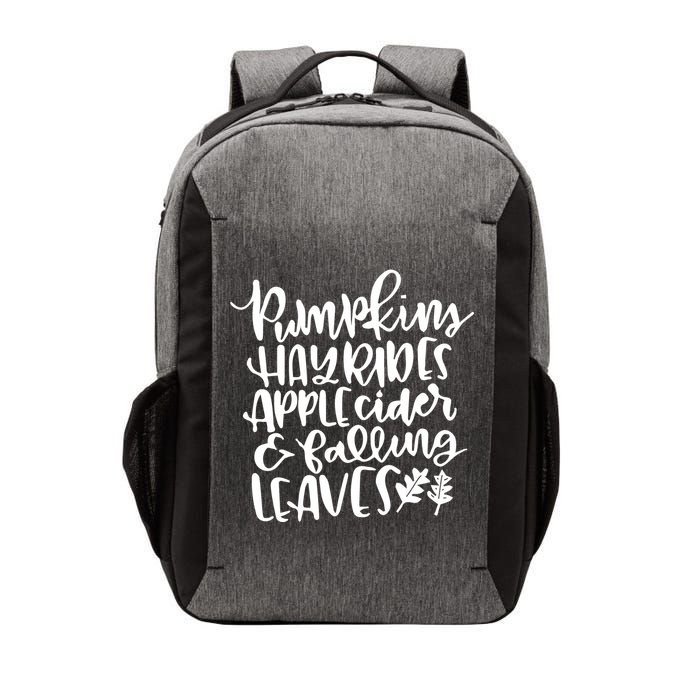 Pumpkin Hayrides Apple cider Falling Leaves Vector Backpack