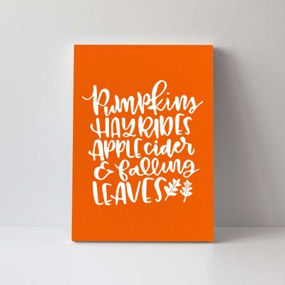 Pumpkin Hayrides Apple cider Falling Leaves Canvas