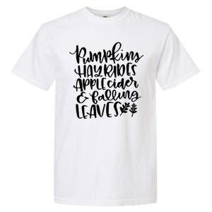 Pumpkin Hayrides Apple cider Falling Leaves Garment-Dyed Heavyweight T-Shirt