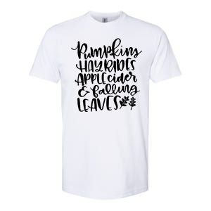 Pumpkin Hayrides Apple cider Falling Leaves Softstyle CVC T-Shirt