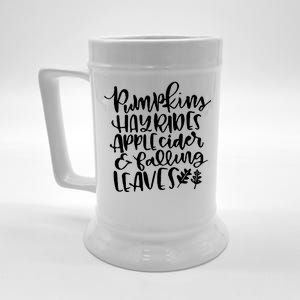 Pumpkin Hayrides Apple cider Falling Leaves Beer Stein