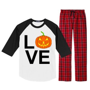 Pumpkin Love Halloween Raglan Sleeve Pajama Set