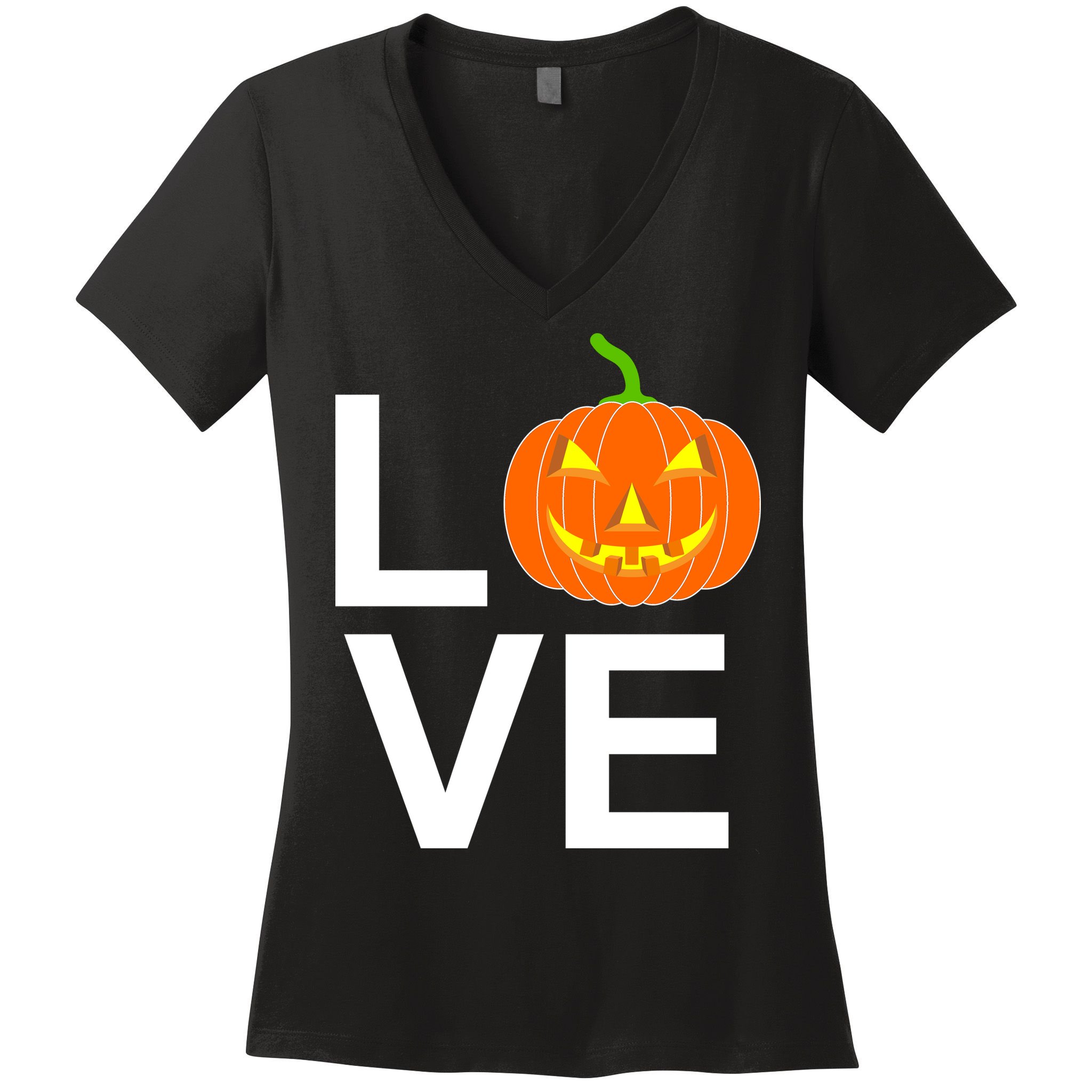 Pumpkin Love Halloween Women's V-Neck T-Shirt