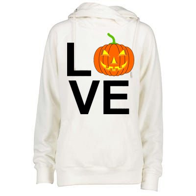 Pumpkin Love Halloween Womens Funnel Neck Pullover Hood