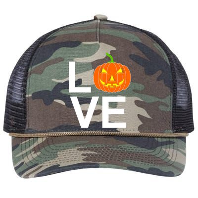 Pumpkin Love Halloween Retro Rope Trucker Hat Cap