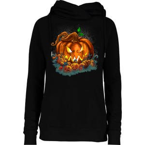 Pumpkin Patch Halloween Womens Funnel Neck Pullover Hood