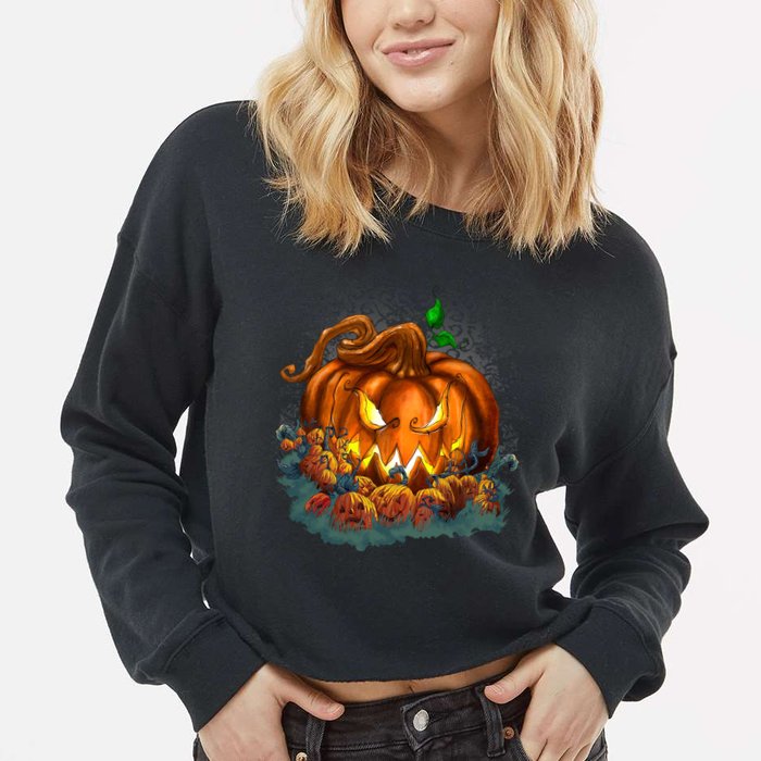 Pumpkin Patch Halloween Cropped Pullover Crew