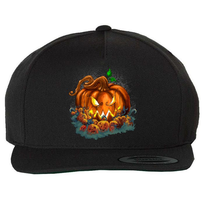 Pumpkin Patch Halloween Wool Snapback Cap