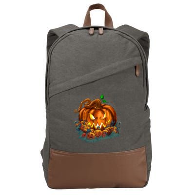 Pumpkin Patch Halloween Cotton Canvas Backpack