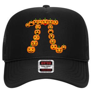 Pumpkin Pi Emoji's Halloween Math 3.14 High Crown Mesh Back Trucker Hat