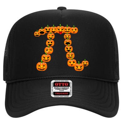 Pumpkin Pi Emoji's Halloween Math 3.14 High Crown Mesh Back Trucker Hat