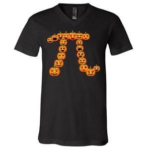 Pumpkin Pi Emoji's Halloween Math 3.14 V-Neck T-Shirt