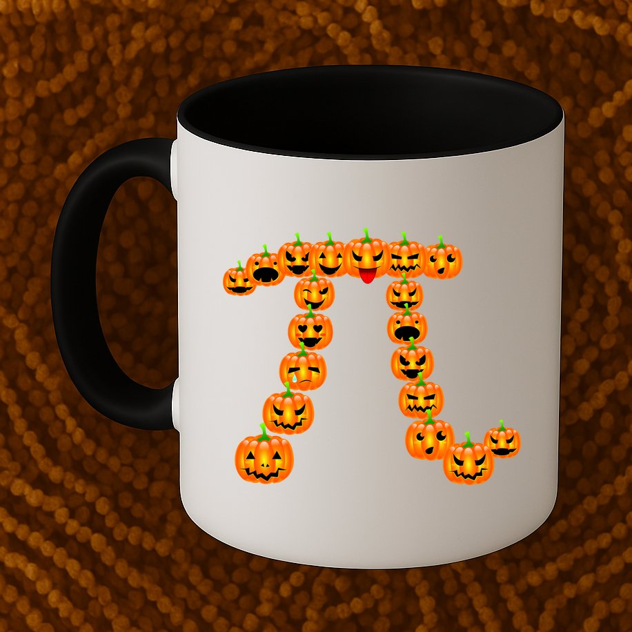 Pumpkin Pi Emoji's Halloween Math 3.14 Mug