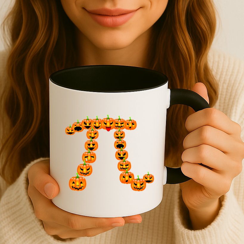 Pumpkin Pi Emoji's Halloween Math 3.14 Mug
