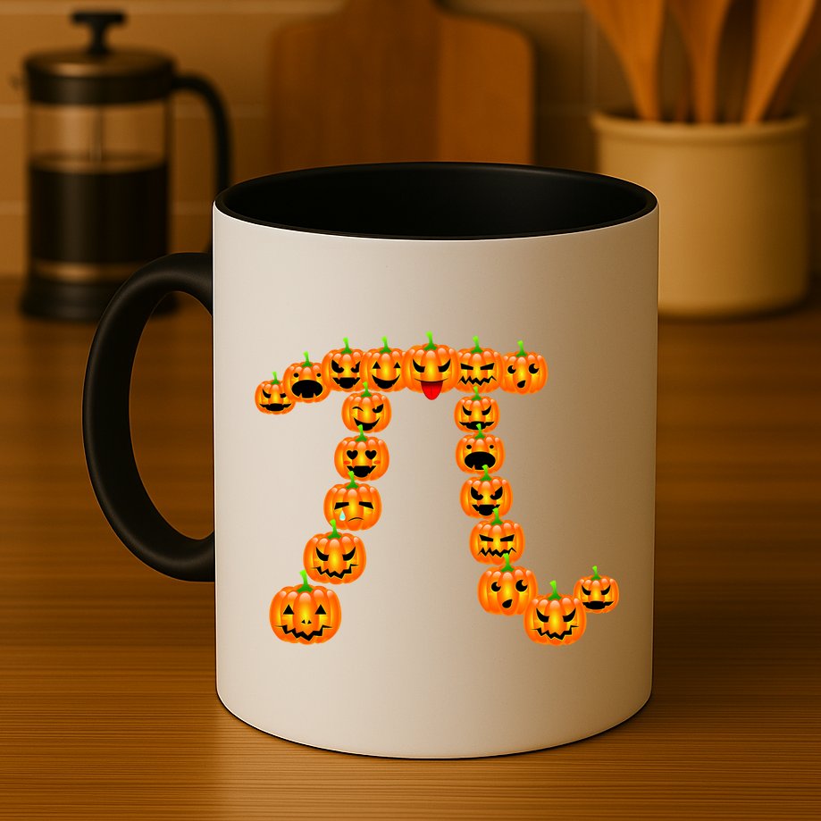 Pumpkin Pi Emoji's Halloween Math 3.14 Mug