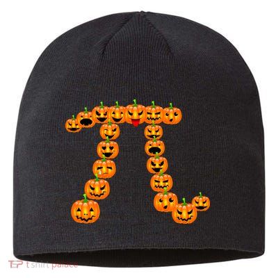 Pumpkin Pi Emoji's Halloween Math 3.14 Sustainable Beanie