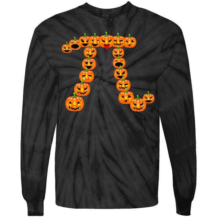 Pumpkin Pi Emoji's Halloween Math 3.14 Tie-Dye Long Sleeve Shirt