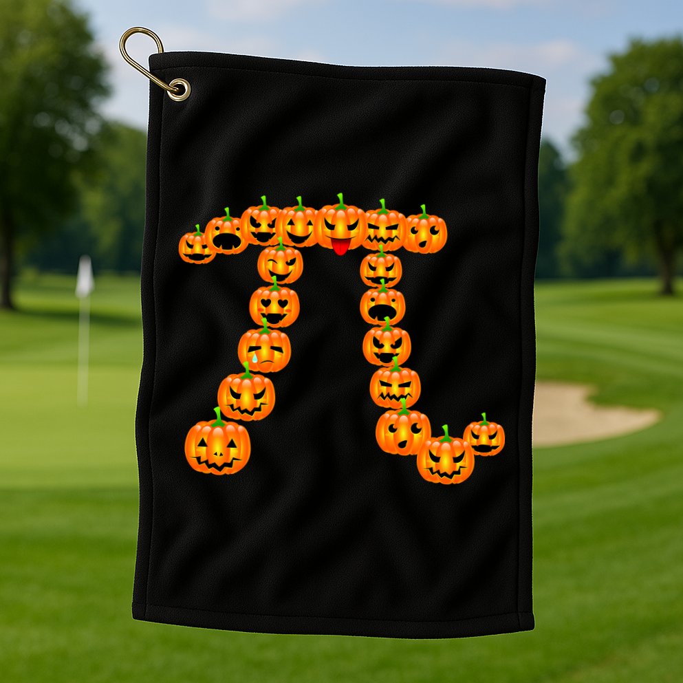 Pumpkin Pi Emoji's Halloween Math 3.14 Golf Towel